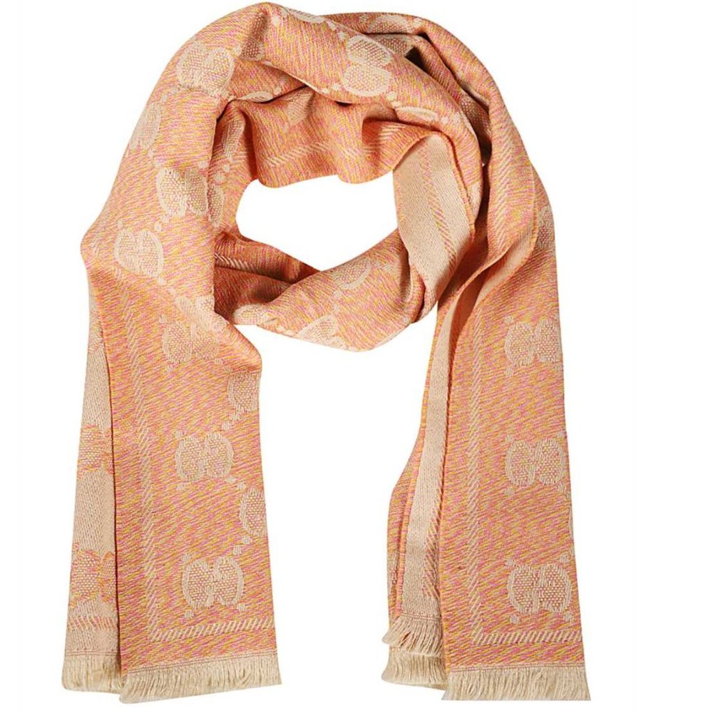Gucci GG Jacquard Wool Scarf in Pink